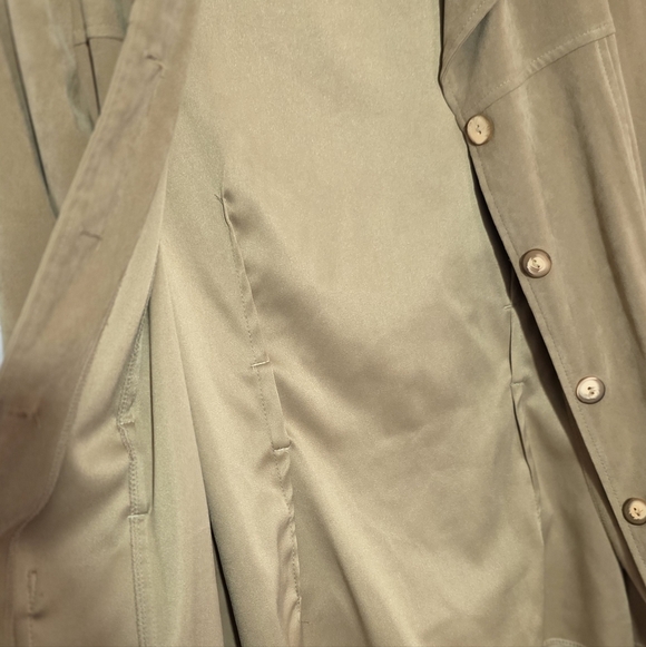 Clio Womens Tan Faux Seude Coat Jacket Sz Medium - Picture 7 of 7